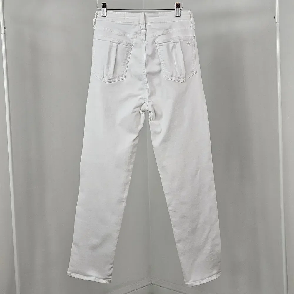 Rag and‎ Bone White Denim Skinny Jeans High Rise Ankle | Womens 28 | MINOR FLAWS